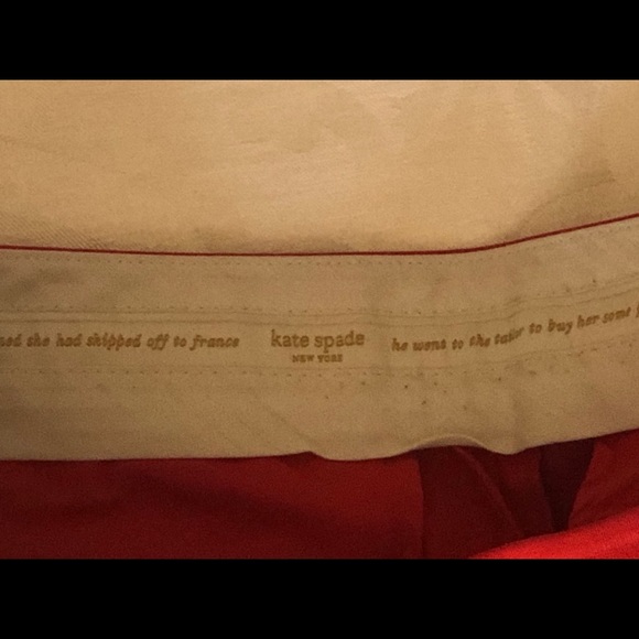 Red Kate Spade Signature Cotton Ankle Pant SZ 6 - Picture 3 of 5